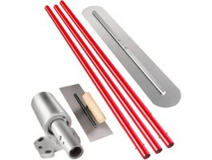 VEVOR Truelle de Maçon 1200 x 200 mm, Truelle de Béton en Acier, Maçonnerie 3 Poignées de 1.8 m, Plâtrage avec Support Réglable, de Plâtre Surface Lisse, Finition, Lissage