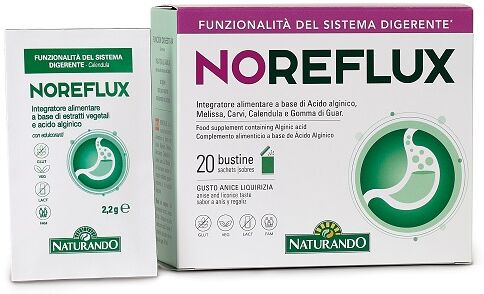 NATURANDO Srl Naturando NoReflux Integratore Digestivo - 20 Bustine Gusto Anice Liquirizia