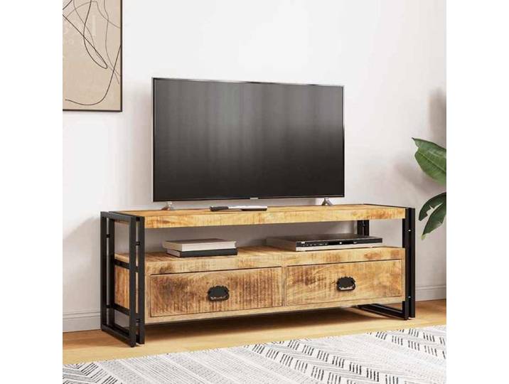 En Promotion Meuble TV CHIC - CLOUD - Meuble Télé Bas - CABINET/BANC TV - 120x35x45 cm Bois solide de manguier 4715843