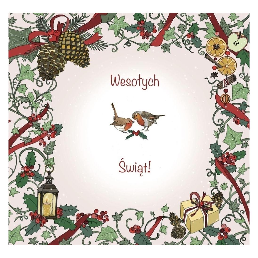 Clear Creations Swarovski quadratische Karte CL2312 Weihnachtsvögel (41918396)