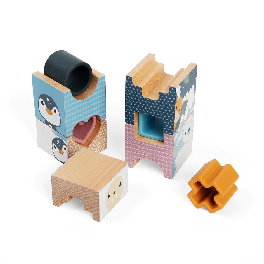Bigjigs Houten Stapeltoren Puzzel Arctic Tower Educatief Speelgoed