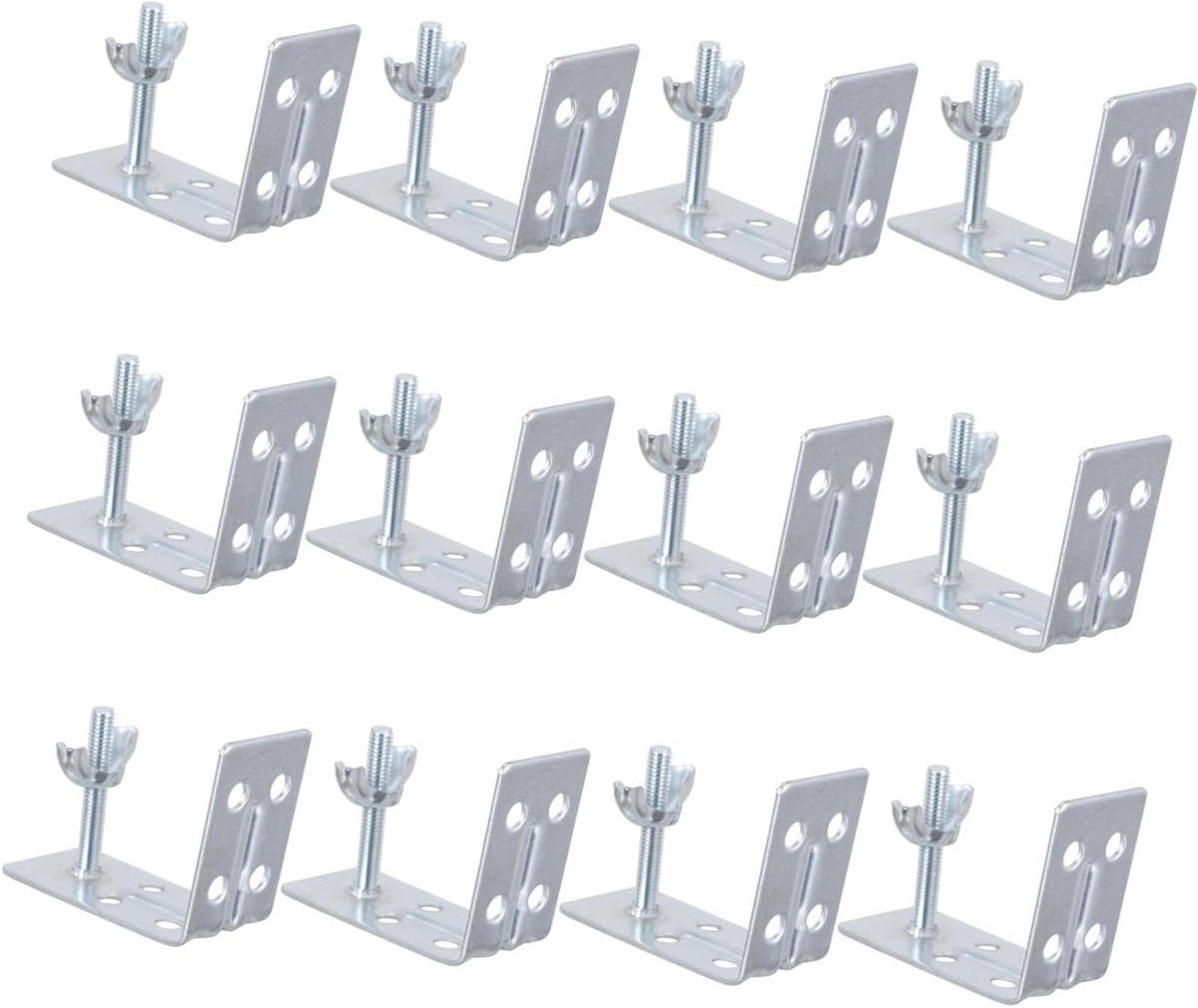 Verstelbare Gordijnsteunen - 12 stuks - Zilver