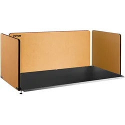 VEVOR 3x Schreibtisch Trennwand 152x61cm + 61x61cm Tischtrennwand Akustik Tischtrennwand Polyesterfaser Sichtschutz 125-4000Hz  Akustischer Absorptionskoeffizient Gelb ideal für Büro Konferenzraum