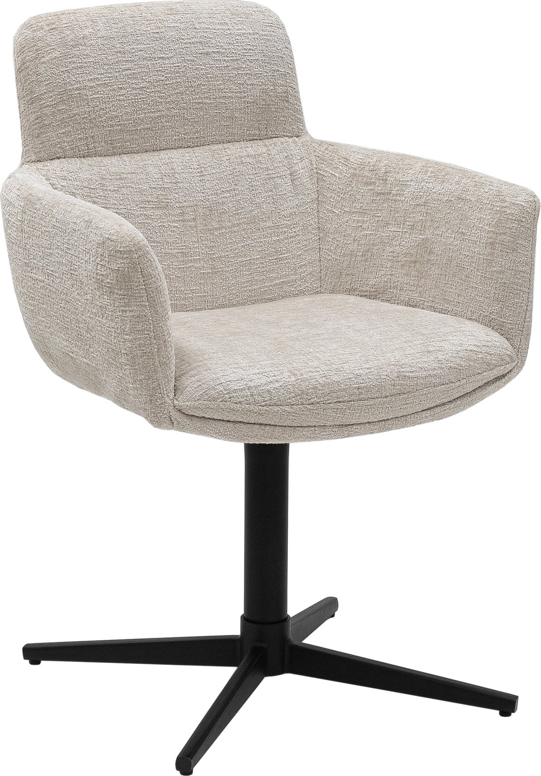 Kick Collection draaistoel Noud Champagne met gestructureerde stof