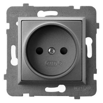 Ospel ARIA Einzelsteckdose grau matt GP-1U (GP-1U/m/70)