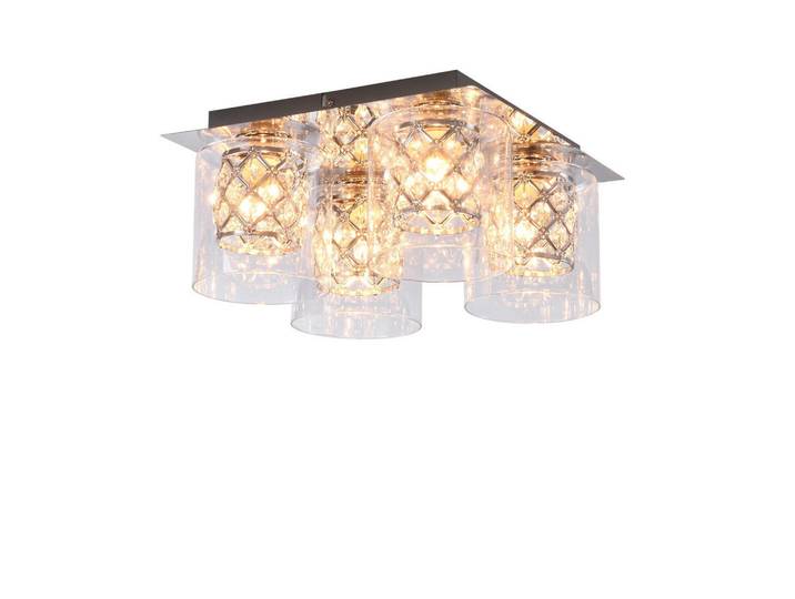 Nettlife Deckenleuchte Mambert 30/30/16 cm, Silberfarben, Metall, G9, 30x16x30 cm, Lampen & Leuchten, Innenbeleuchtung, Deckenleuchten, Deckenleuchten