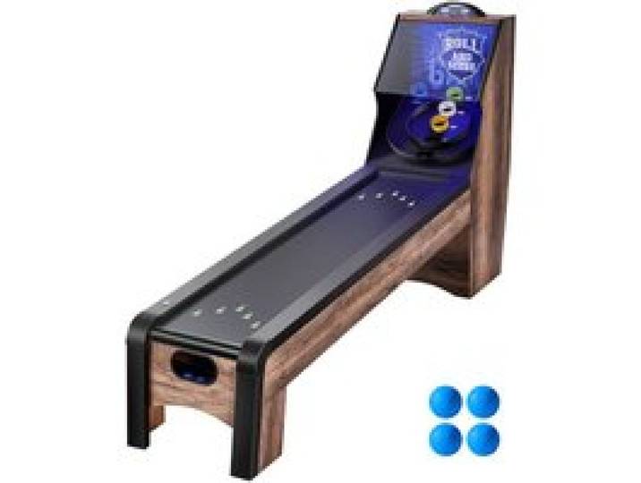 VEVOR 9 Fuß Roll und Score klassischer Arcade-Spieltisch, Indoor-Spielset mit elektronischer LED-Punkteanzeige, automatischer Ballrückgabe für Hausparty 4 Bälle enthalten