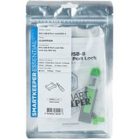 ESSENTIAL Mini USB-B Port Lock (UL04) + Lock Key Mini (U04), Einsteckschloss Farbcode Grün, 4 Stück + 1 Schlüssel