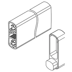 HSK Ersatzteile Laufschiene inklusive Stopper, Schiebetür 2-teilig mit Seitenwand, E79301-2-41 E79301-2-41