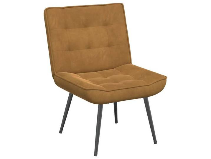 Fauteuil simple - Brun - Chaise de relaxation - avec tabouret - Marron Velours 64x74x84 cm F8033