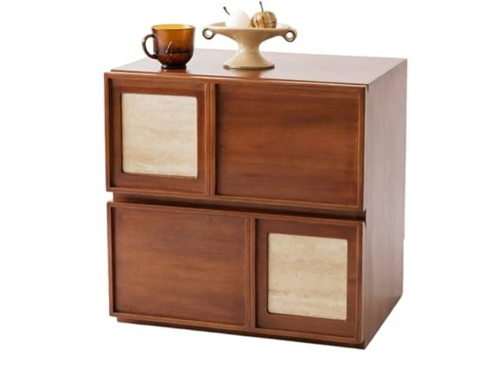 ZENY896V Nachttisch, Schrank mit 2 Ebenen, Nachttisch, Einbaupaneele, Schlafzimmer