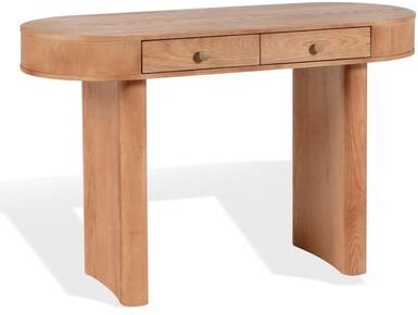 SAFAVIEH Couture Gialana 47.2-Inch Oval Metal Writing Desk, Natural