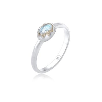 Verlobungsring ELLI "Labradorit Grau 925 Sterling Silber" Gr. 54, silber, Fingerringe, Damen, 54mm, Silber 925 (Sterlingsilber), 2mm, Verlobungsring
