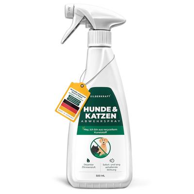 Silberkraft Hunde- & Katzenabwehrspray – Anti Urin Spray zur Abwehr von Hunden & Katzen für Garten, Rasen & Hauswand – 500 ml