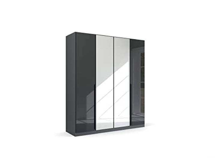 Rauch Möbel Quadra-Spin MODERN, Schrank, Farbe Glas Basalt/Grau metallic, Breite 181 cm