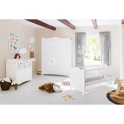Pinolino 3-tlg. Babyzimmer Florentina breit groß, weiss