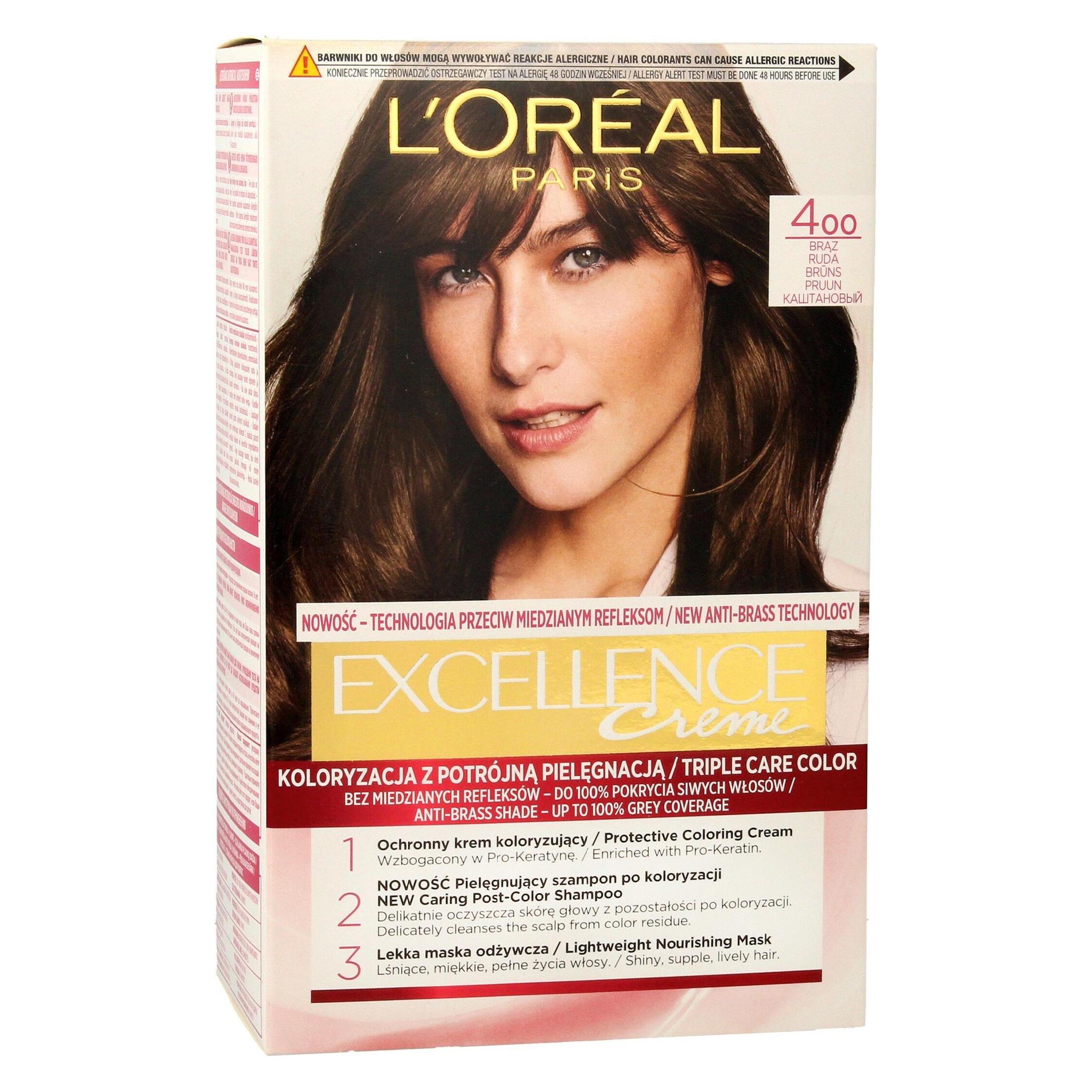 L'Oréal Paris L'Oreal Paris Excellence Creme Cream coloring 4 bronze (Braun) (0258881)