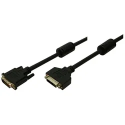 DVI Verlängerungskabel 24+1, Stecker/Buchse, schwarz, 10m 2x Ferrit, Dual Link, UL