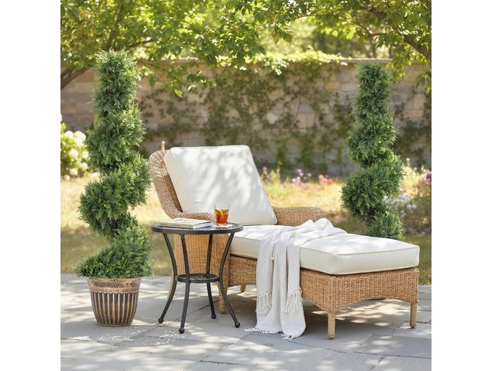 HOMCOM Plantes Artificielles Cyprès Spirale 120cm Lot de 2 avec Pot