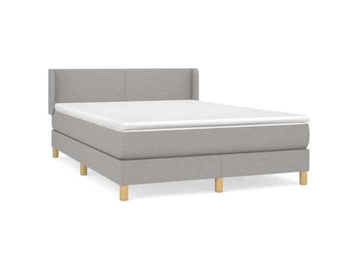 Makastle Boxspringbett mit Matratze Hellgrau 140x190 cm Taschenfederkernmatratze