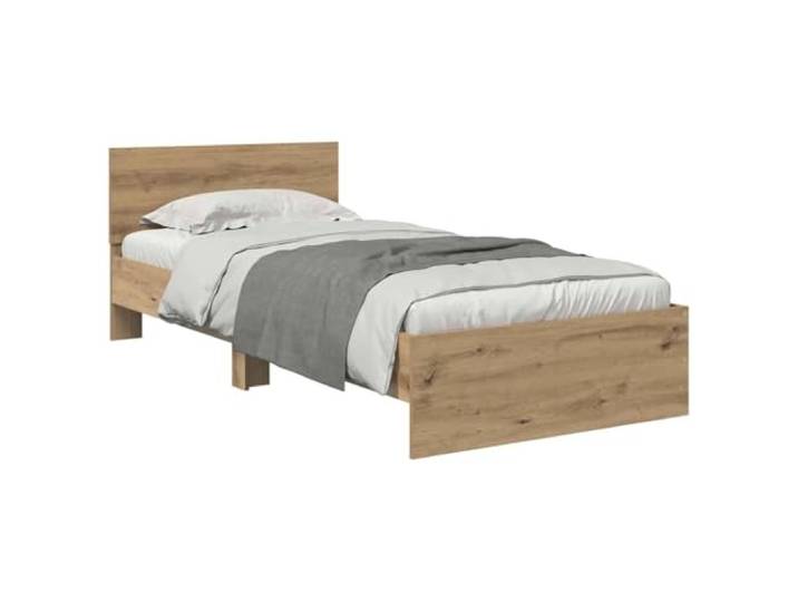 vidaXL Bettrahmen mit Kopfteil Artisan-Eiche 90 x 190 cm Holzwerkstoff