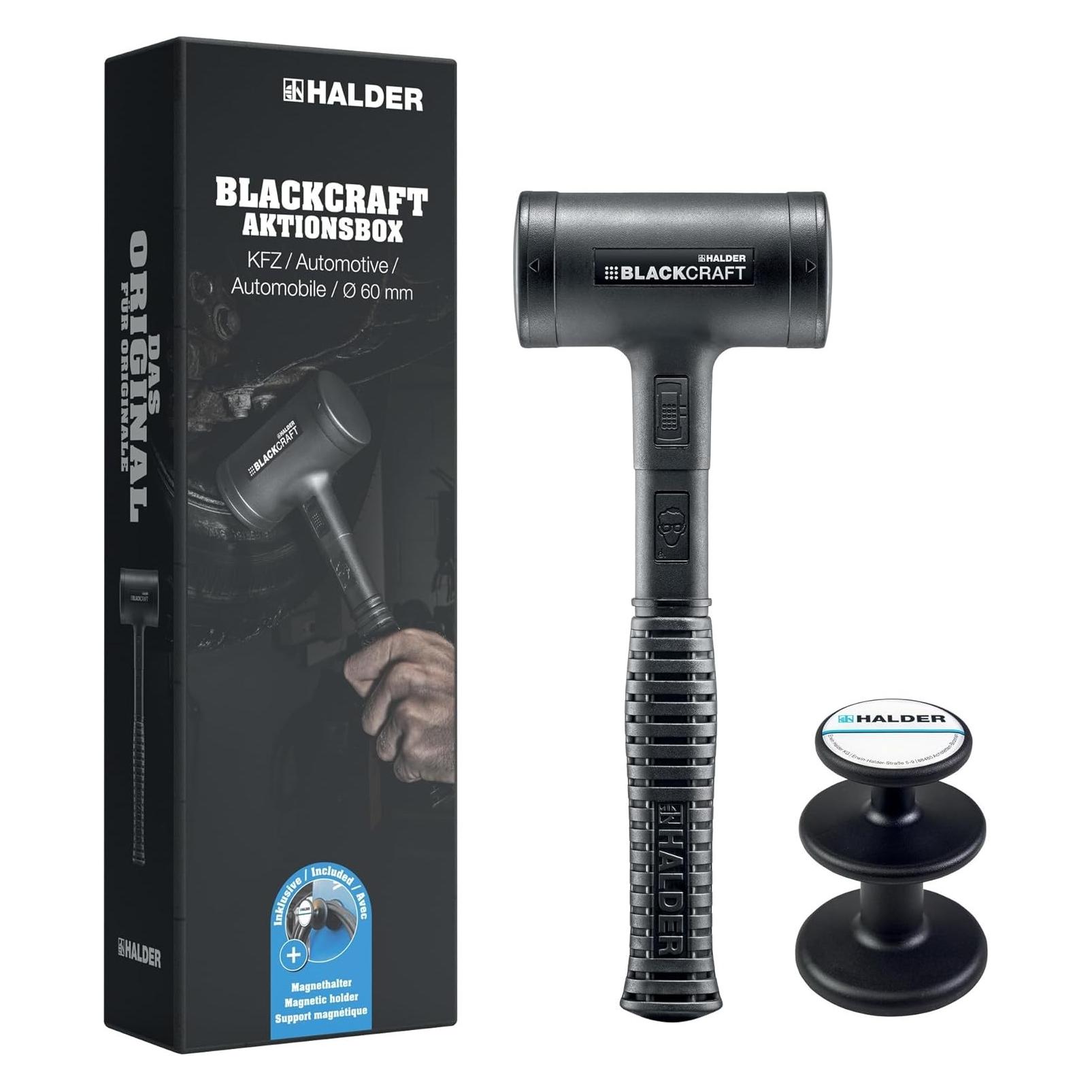 Halder BLACKCRAFT-Aktionsbox KFZ, BLACKCRAFT-Schonhammer D60 plus Magnethalter | 3379s004 (2000 g) (3379s004)