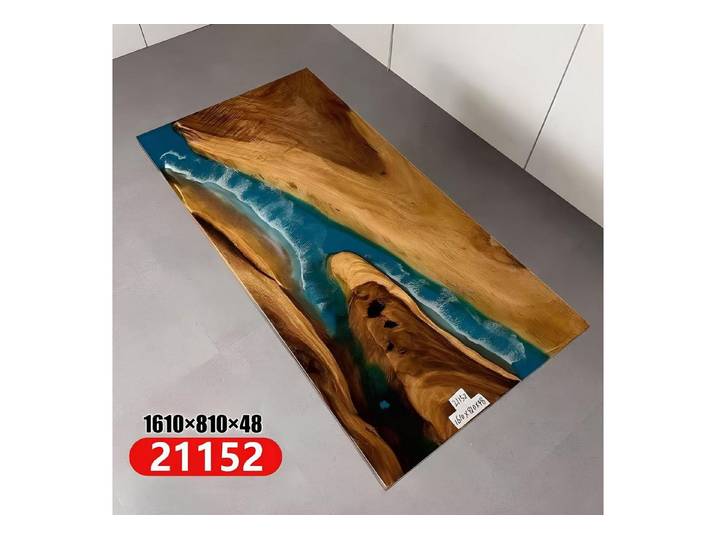 JVmoebel Esstisch Echter Holztisch aus Nussbaum mit Epoxidharz und Flusswasser-Design (Packung, 1-St., Tisch), Made in Europa