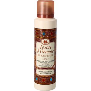 Tesori-dOriente Deodorant Byzantium Schwarze Rose & Labdanum, unisex, 24h Schutz, ohne Aluminium, 150 ml