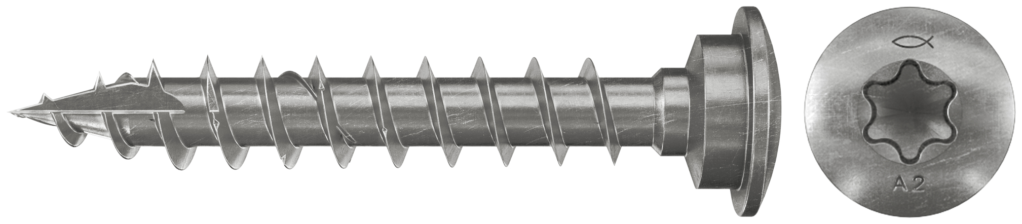 fischer Deutschland Vertriebs GmbH fischer Pfostenschraube 7,0 x 50 Zentrierkopf nicht rostender Stahl A2 Vollgewinde Innenstern TX 660704