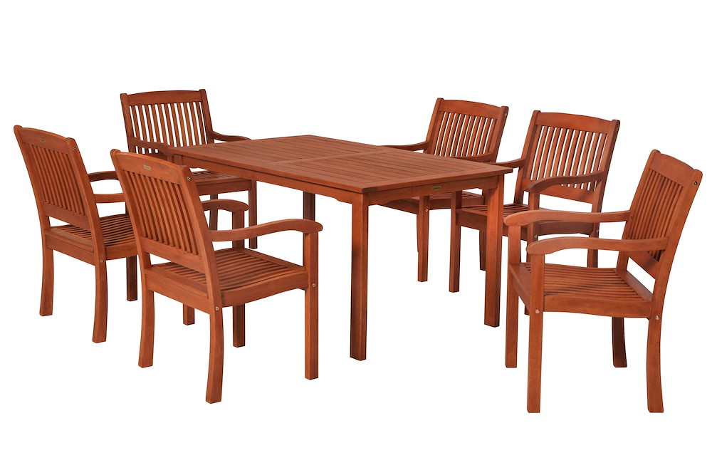 MERXXHANDELS Maracaibo Set 7tlg Eucalyptus Tisch 150 x 90 cm 16980374