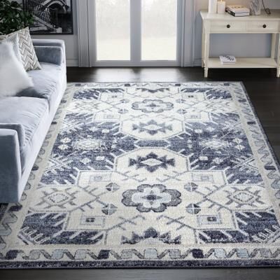 Abani Rugs Abani Cruz Geometric Navy Indoor Area Rug