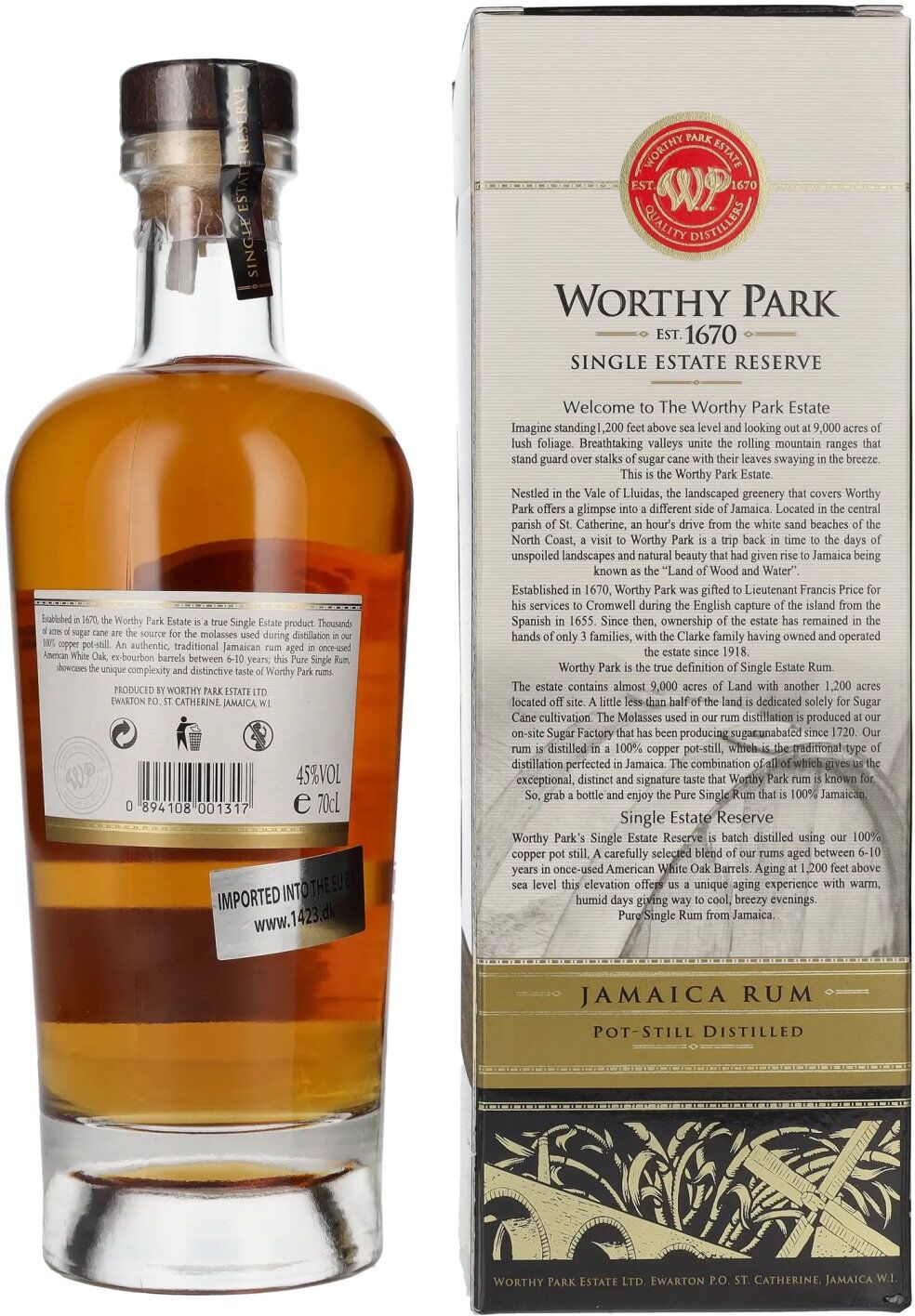Worthy Park Rum Worthy Park Single Estate Reserve Jamaica Rum 45% Vol. 0,7l in Geschenkbox