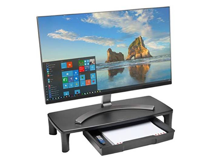 Kensington Monitorstandaard Met Lade - Smartfit Monitorverhoger Met lade Voor Bureauaccessoires; Monitor- / Pc-Verhoging Met Bureauopslag , Verstelbare Standaard (K55725EU)