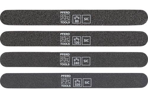 PFERD TOOLS 40110050 Schleiffeilen-Set 4tlg. SF-R 180x19x5mm SIC 80, 120 , 240, 320 für Feinschliff & Finish Länge 180mm 1 Set