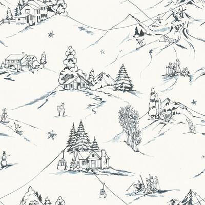 WallPops Mountain Side Blue Peel and Stick Wallpaper
