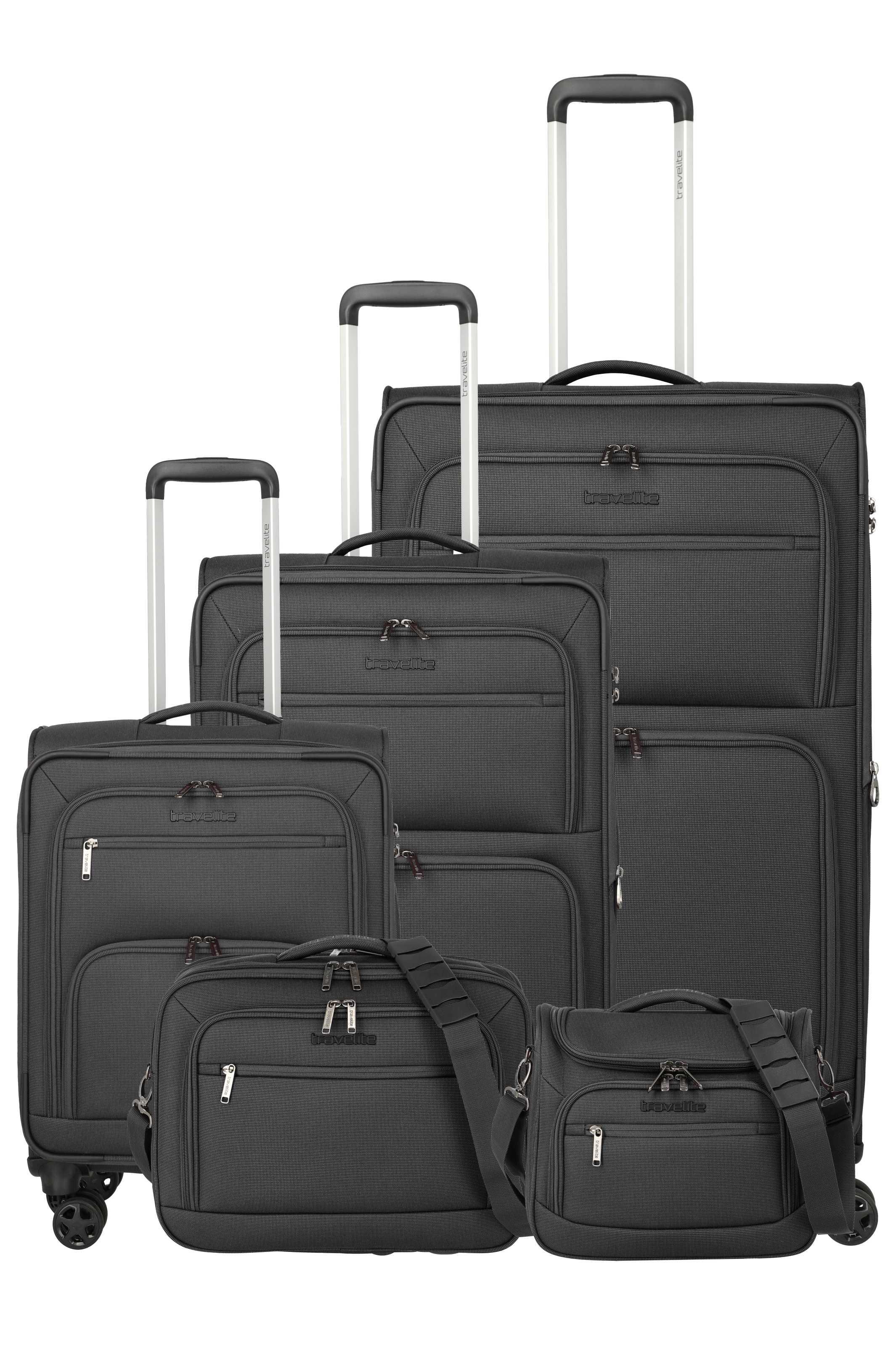 Travelite Cubis - 4-Rollen-Trolley Set 5tlg. (anthracite)