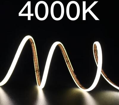 Inspired Finds SlimGlow 3 Mm Ultra Thin COB LED Strip Light (12V High Density) 2m 12v 2pin Wire 4000k