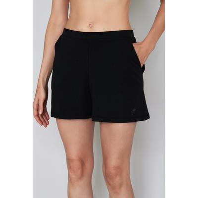 Shorts JOOP "Cosy", Damen, Gr. 44, N-Gr, schwarz, Jersey, Obermaterial: 95% Baumwolle, 5% Elasthan, unifarben, Basic ca. Mitte Oberschenkel, Hosen Shorts, mit bequemem Stretchbund