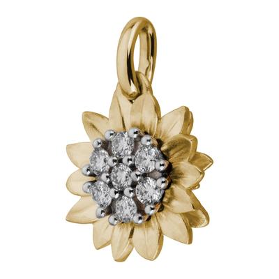 Kettenanhänger LYOMI "585/- GG/WG Sonnenblume 7 synth. Diam. 0,14ct.", mehrfarbig, Schmuckanhänger, Damen, one-size, 0,14 VS = sehr kleine Einschlüsse, Gold, 1,7 g, Kettenanhänger
