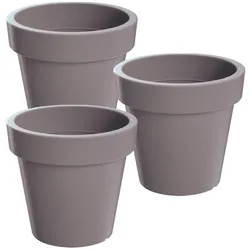 WellHome - Set 3 Pflanztöpfe 6,7L LOFLY Ø24,5 cm/Stück Farbe Grau