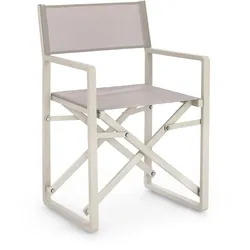 Regiestuhl Konnor aus Aluminium, modern klappbar, Beige Taupe, leicht und pflegeleicht