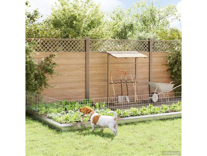 vidaXL Gartenzaun mit Pfählen 24 stk. 35 x 50 cm Verzinkter Stahl