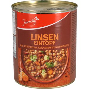 JedenTag Fertiggericht Linseneintopf, mit Schweinefleisch, 800 g