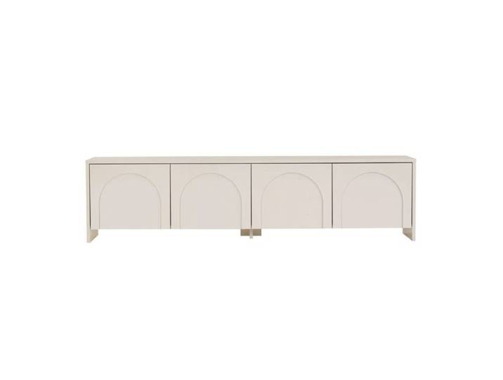 CALICOSY - Meuble TV 4 portes couleur crème L180 cm - ARCADIA - Beige