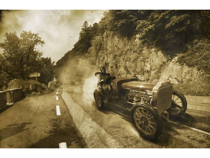 Fototapete PAPERMOON VINTAGE OLDTIMER-AUTOS CARS SEPIA SCHWARZ WEIssWANDBILD , bunt, B:3m L:2,23m, Vlies, Tapeten, Fototapete