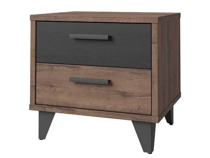 Nachtkommode 50 x 49 x 42cm Schwarz/Braun