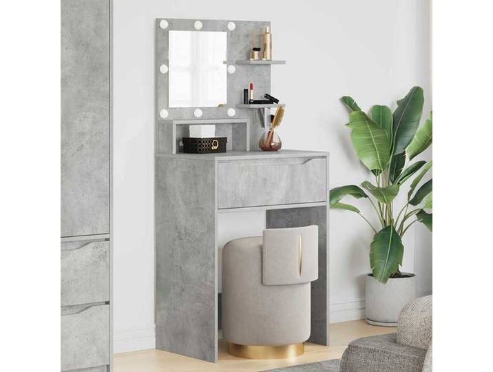Tables maquillage chambre gris béton 80x39 6x135 cm meuble beauté design industriel fonctionnel