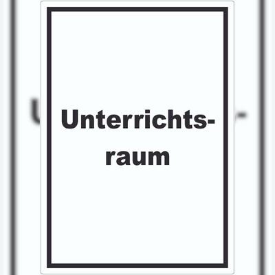 HB-Druck Unterrichtsraum Aufkleber mit Text Schule Schulung hochkant A9 (37x52mm)