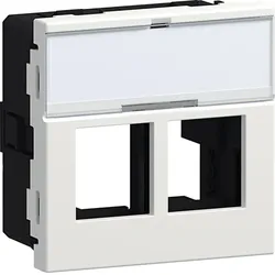 Hager G45MM0529016 Geräteeinbauset für 2x Multimedia Typ 05 Direkt Klipping 45x45 Verkehrsweiß