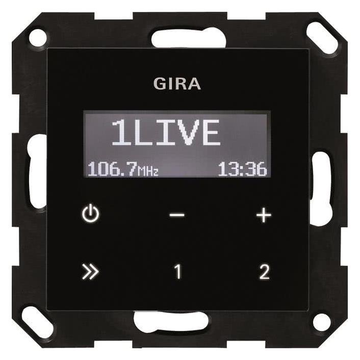 Gira UP Radio RDS o.Lautsprecher 228405 System 55 Schwarzglasoptik (228405)